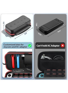 XICEN For Switch Carrying Case Compatible with Nintendo Switch Red  - Image 4