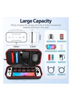 XICEN For Switch Carrying Case Compatible with Nintendo Switch Red  - Image 5