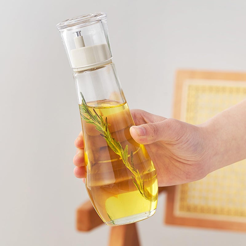Summark Diamond Olive Oil Dispenser Bottle,Oil and Vinegar Dispenser for kitchen,Elegant Glass Cooking Oil Dispenser,Dispenser Bottle of 10 OZ - Set of 2 - Image 3