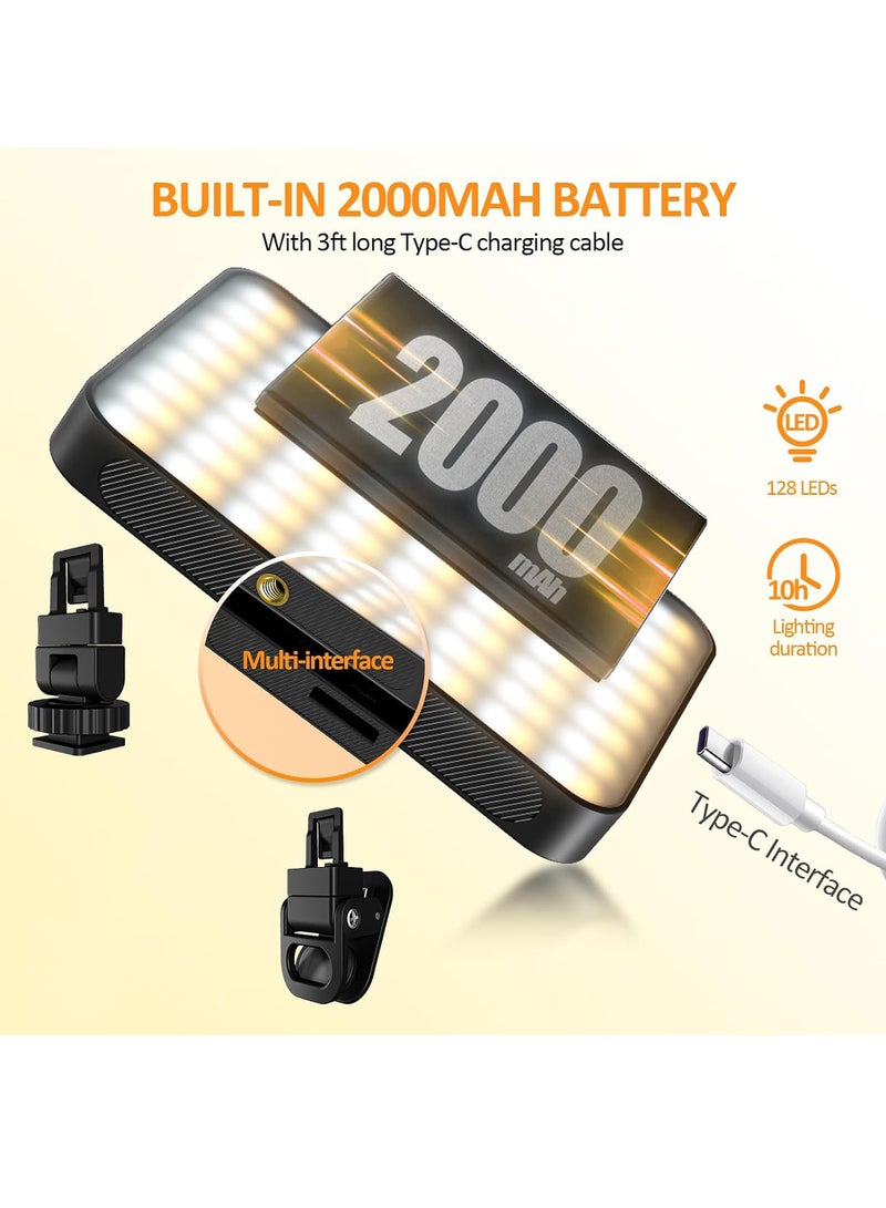 إضاءة سيلفي مغناطيسية، 128 LED، ضوء هاتف متوافق مع الهاتف، والباد، واللاب توب، والكاميرا، 3 أوضاع لتعديل الإضاءة، ضوء سيلفي للهاتف للتصوير الفوتوغرافي/تيك توك/مكالمات زوم/مؤتمرات الفيديو. - Image 4