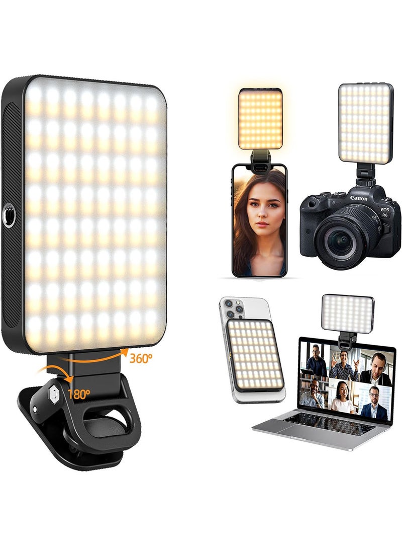إضاءة سيلفي مغناطيسية، 128 LED، ضوء هاتف متوافق مع الهاتف، والباد، واللاب توب، والكاميرا، 3 أوضاع لتعديل الإضاءة، ضوء سيلفي للهاتف للتصوير الفوتوغرافي/تيك توك/مكالمات زوم/مؤتمرات الفيديو. - Image 1