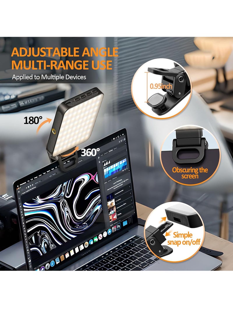 إضاءة سيلفي مغناطيسية، 128 LED، ضوء هاتف متوافق مع الهاتف، والباد، واللاب توب، والكاميرا، 3 أوضاع لتعديل الإضاءة، ضوء سيلفي للهاتف للتصوير الفوتوغرافي/تيك توك/مكالمات زوم/مؤتمرات الفيديو. - Image 5