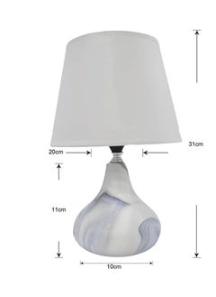 BABAZAM Premium Ceramic Table Lamp Stylish Home Décor with Elegant Illumination with High Quality Fabric Shade 31x20x11cm Multicolor  - Image 1