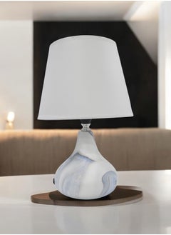 BABAZAM Premium Ceramic Table Lamp Stylish Home Décor with Elegant Illumination with High Quality Fabric Shade 31x20x11cm Multicolor  - Image 4