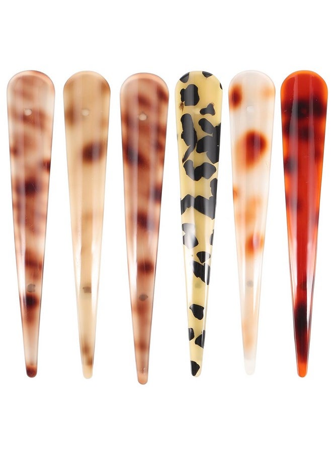Beaupretty - Lurrose 6Pcs Acrylic Hair Clips Large Alligator Hair Clips Metal Duckbill Clips For Thick And Thin Hair Clip(Mixed Color 1) - Image 1
