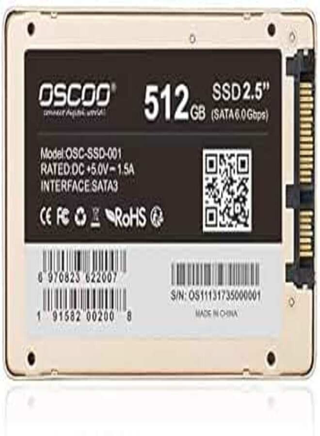 Oscoo 2.5 inch SATA III Solid State Drive 512Gb Internal SSD for Laptop, PC and Macbook Speed upto 560mbs
