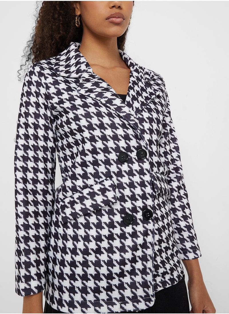 Ginger Houndstooth Oversize Longline Coat  - Image 3