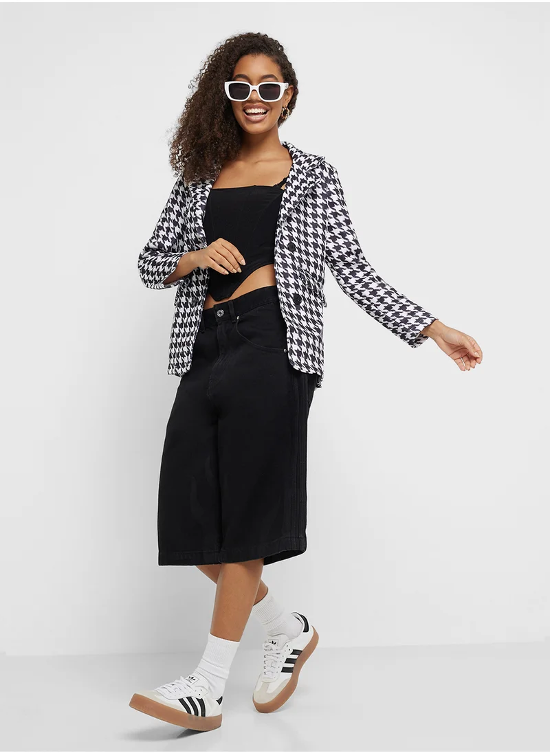 Ginger Houndstooth Oversize Longline Coat