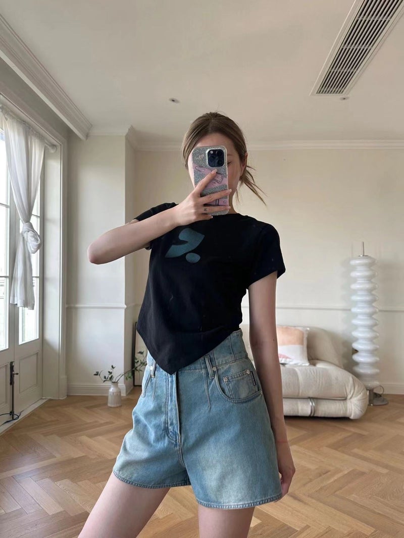 Korean Casual T-Shirt For Women, Girl Half-Length Short-Sleeve Round-Neck T-Shirt, Sports Ins Style Short T-Shirt With 3D Effect - Image 5
