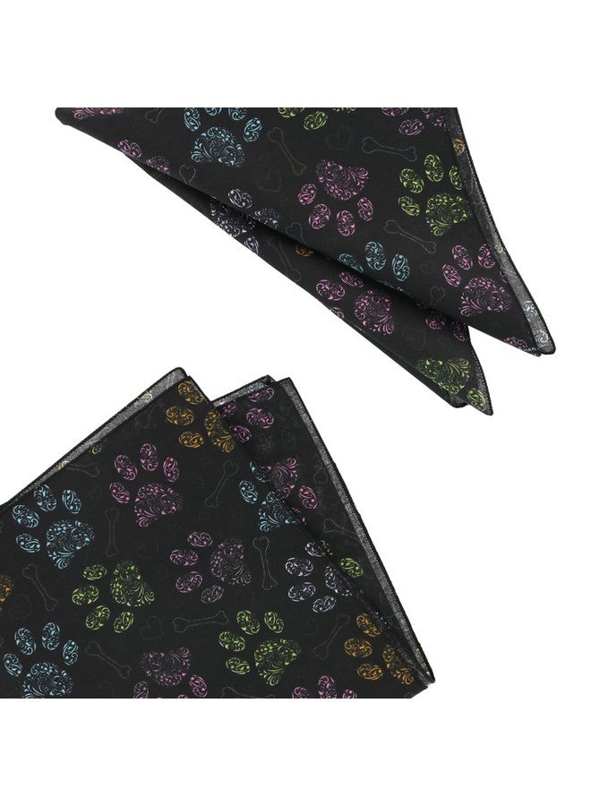 CTM® Colorful Dog Paw Print Bandana, Black - Image 4