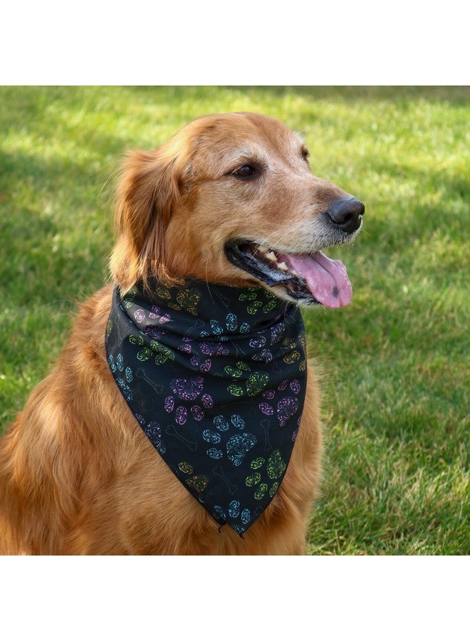 CTM® Colorful Dog Paw Print Bandana, Black - Image 5