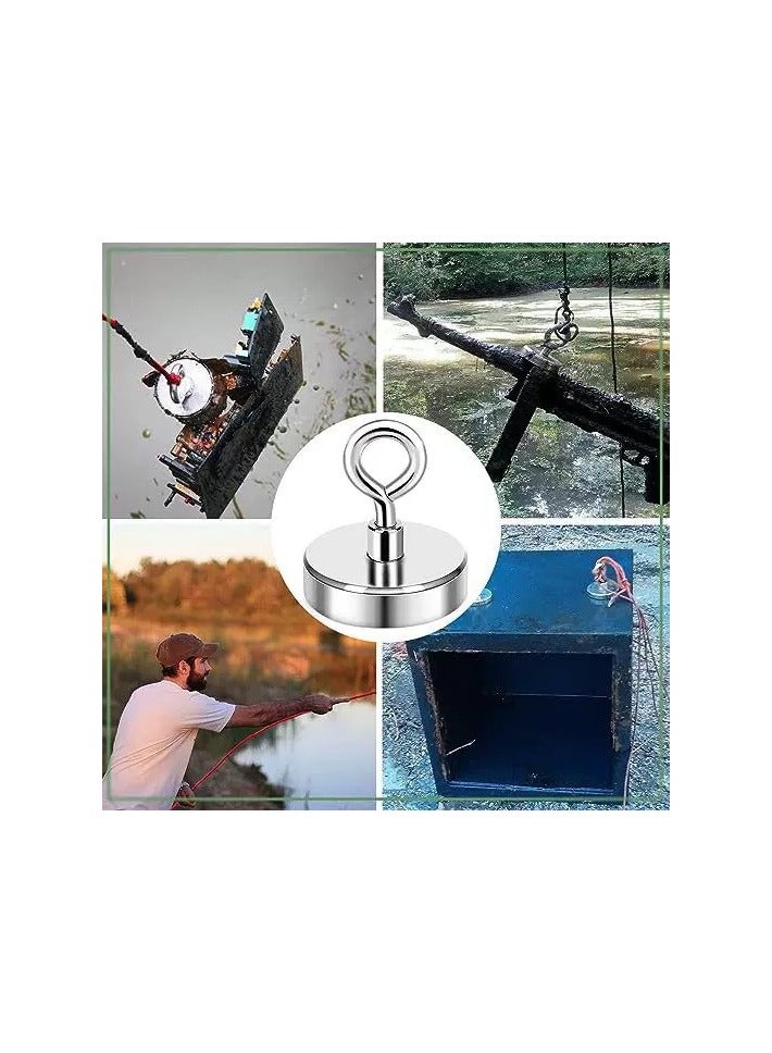مغناطيس الصيد النيوديميوم قوي جدا ، نموذج F75 - 690g الوزن مع قوة السحب 260kg ، قطر 7.5cm ، وتميز ثقب العين المضاد للإنقاذ النهري والصيد المغناطيسي. يأتي مع حبل 10m وزوج من القفازات. - Image 5