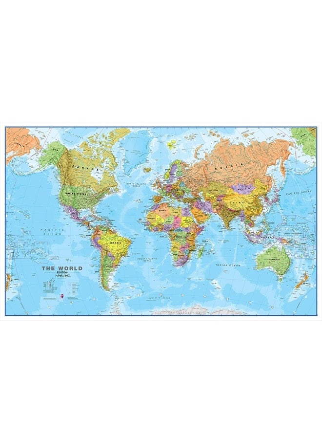 Maps International World Wall Map - Map of The World Poster - Front Lamination - 47 x 33  - Image 1