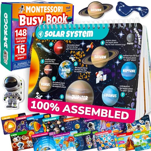 QUOKKA Montessori Busy Book for Ages 48 Pre K Toddler Learning Activities for Homeschooling My Preschool Busy Book for Toddlers 35 15 Kids Educational Solar System Activities - Image 1
