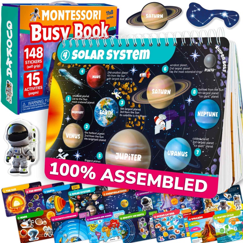 QUOKKA Montessori Busy Book for Ages 48 Pre K Toddler Learning Activities for Homeschooling My Preschool Busy Book for Toddlers 35 15 Kids Educational Solar System Activities - Image 2