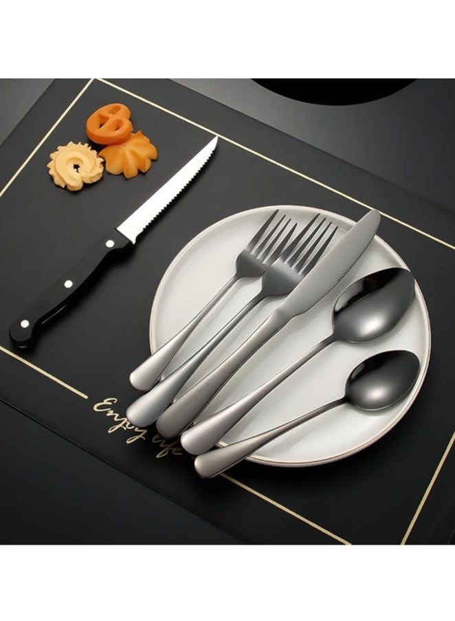 general Black Cutlery Set 4 Servings Deluxe 24 Piece Elegant Western Steak Cutlery Cutlery Set for Home, Restaurant, Dishwasher - Image 5