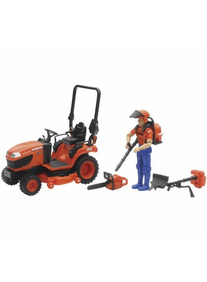 New-Ray 1/18 Kubota BX2670 Lawn Tractor with Figure & Accessories SS-33453