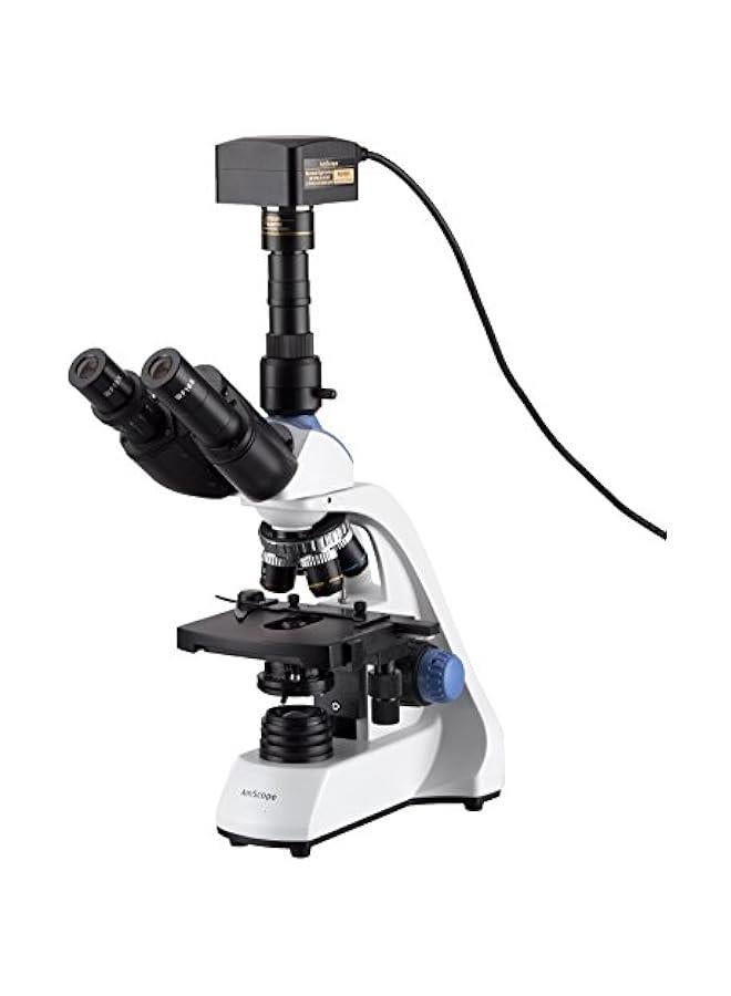 Arabest 40X-2500X LED Trinocular Compound Microscope w 3D Two-Layer Mechanical Stage with 5MP USB3.0 Camera 