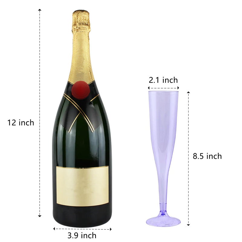 WDF 36 Pack Colorful Plastic Champagne Flutes - 7OZ Colorful Champagne Flutes Plastic Party Supplies, Pink, Yellow, Green, Blue, Purple, Orange Champagne Glasses 6 Pieces Each for Party/Wedding/Easter - Image 4