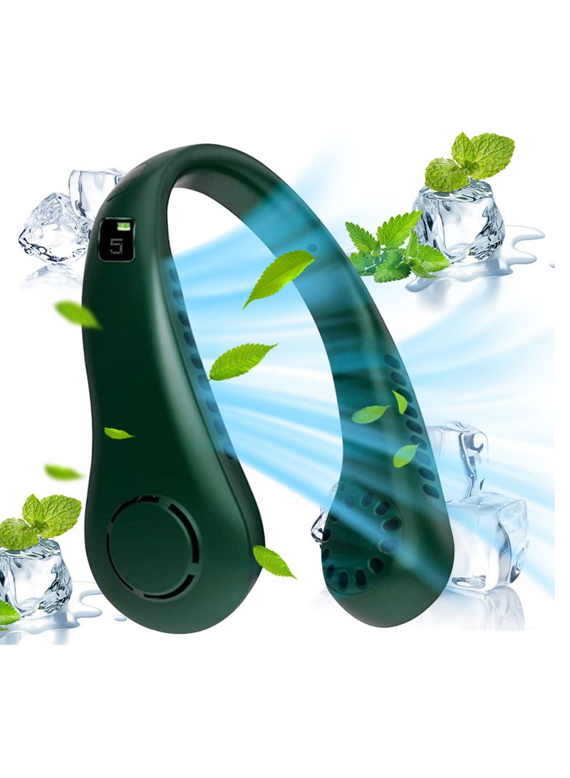 Bladeless Fan Portable Neck Fan 5 Gear Leafless Digital Display Hanging Neck 3000mAh Large Capacity Lazy Air Conditioner USB Handheld Small Fan