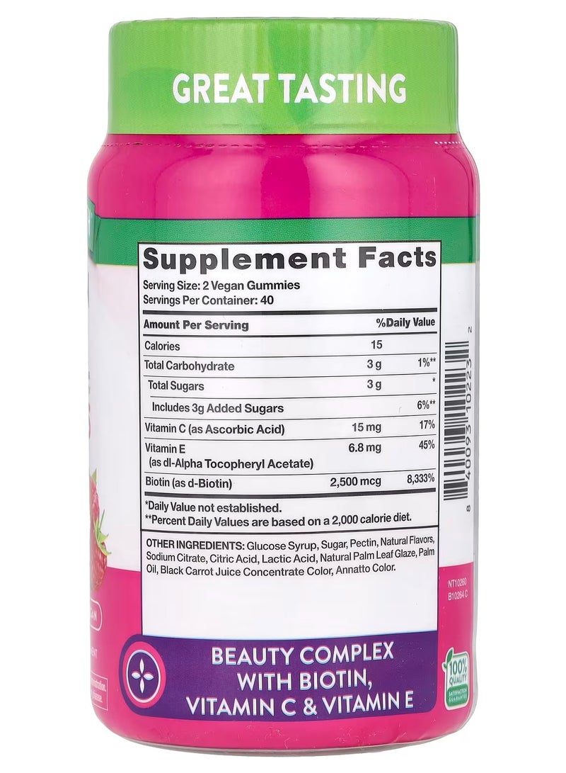 Nature's Truth Hair, Skin & Nails, Natural Fruit, 2,500 mcg, 80 Gummie - Image 2