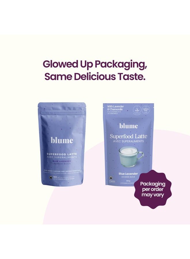 Blume Superfoods Latte - Blue Lavender Powder with Blue Spirulina and Coconut Milk, Caffeine Free, Low-Sugar, Organic, Keto Friendly, Vegan, supports sleep and calmness, Lavender Latte- 25 Servings - Image 4