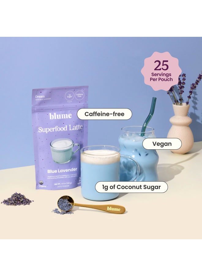 Blume Superfoods Latte - Blue Lavender Powder with Blue Spirulina and Coconut Milk, Caffeine Free, Low-Sugar, Organic, Keto Friendly, Vegan, supports sleep and calmness, Lavender Latte- 25 Servings - Image 3
