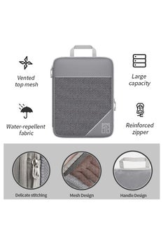 Generic Compression Packing Cubes for Suitcases - 6-Piece Travel Organizer Set for Efficient Packing, Ideal for Men and Women, Gray Travel Accessories for Luggage Organization.  - Image 3