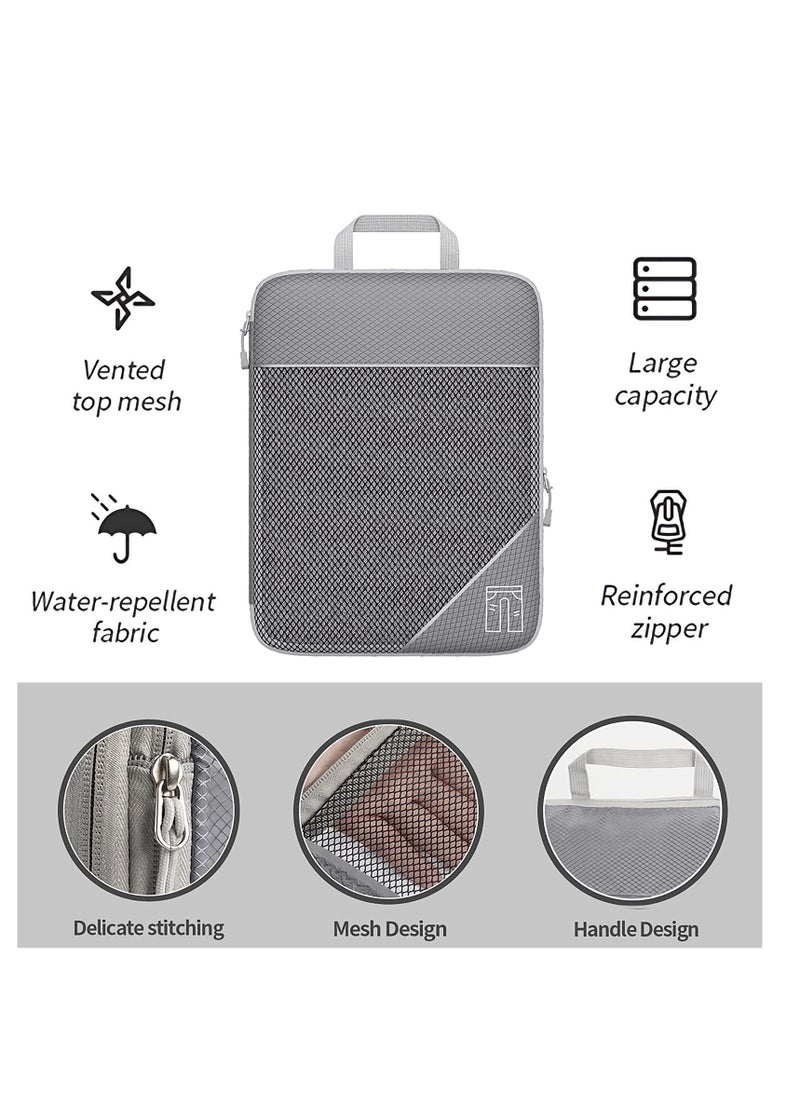 Generic Compression Packing Cubes for Suitcases - 6-Piece Travel Organizer Set for Efficient Packing, Ideal for Men and Women, Gray Travel Accessories for Luggage Organization.  - Image 3