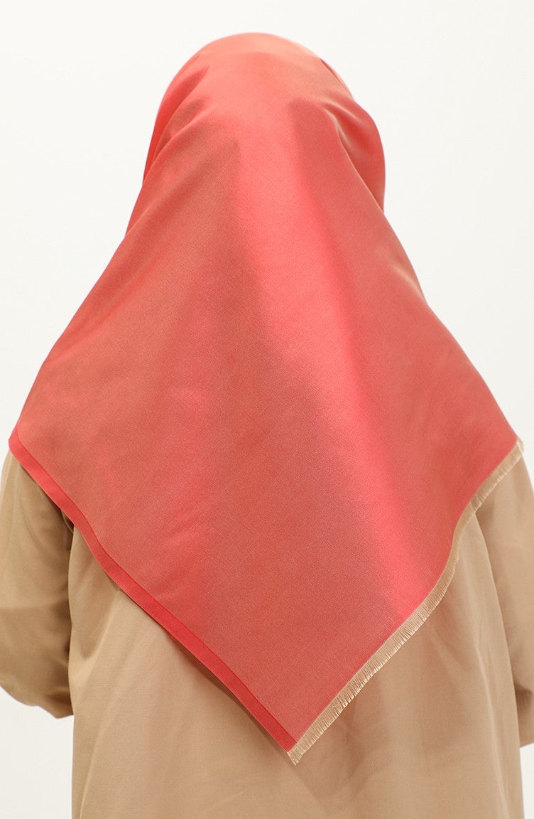 Sefa Merve Plain Scarf 1266-23 Pomegranate Flower  - Image 3