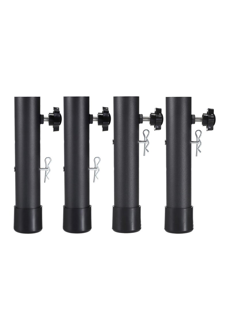 Generic Furniture Legs, 4 Pcs Adjustable Height Table Leg Extendsion, Table Support Lift Leg for Bent/Straight Legs, Chair Leg Extenders, Folding Table Leg Riser to 9.2cm/ 13.2cm (Black)  - Image 1