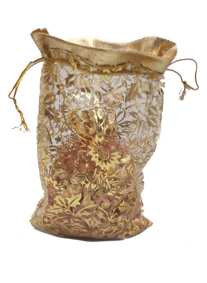 3A FEATURETAIL Organza Net Fabric Drawstring Pouch (Pack of 50, Gold, 10 Inch x 7 Inch, 25 x 18 cm) - Image 2