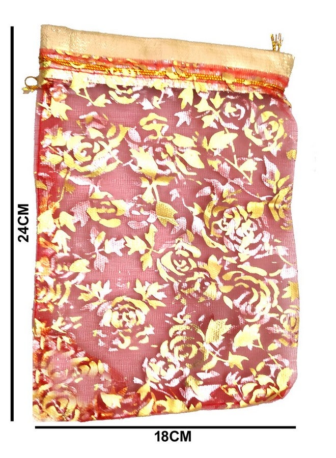 3A FEATURETAIL Organza Net Fabric Drawstring Pouch (Pack of 50, Gold, 10 Inch x 7 Inch, 25 x 18 cm) - Image 3