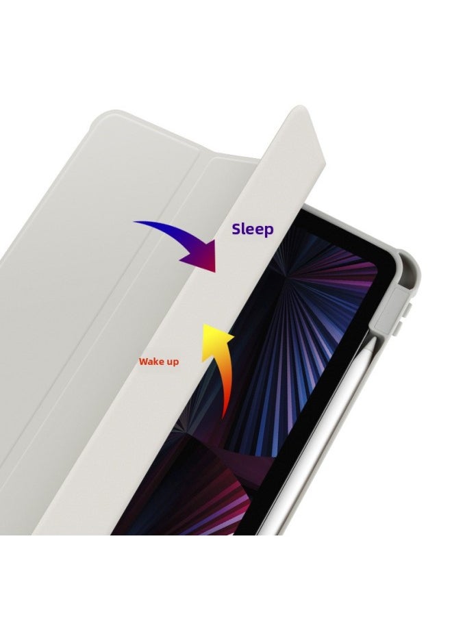 Generic - Applicable Ipad10 Generation Rotating Protective Sleeve Multi-gear Adjustment 10.2/10.9/miniTPU Pen Slot 360 Leather Case-Color:White Ice Blue (rotation)-Applicable Model:2025/2024（M2）air13 - Image 1