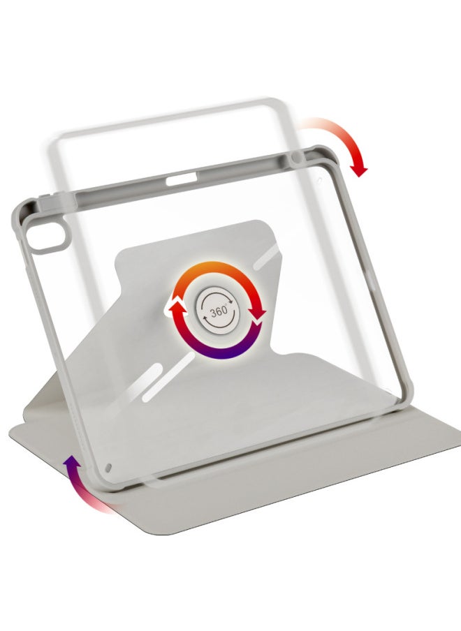 Generic - Applicable Ipad10 Generation Rotating Protective Sleeve Multi-gear Adjustment 10.2/10.9/miniTPU Pen Slot 360 Leather Case-Color:White Ice Blue (rotation)-Applicable Model:2025/2024（M2）air13 - Image 1