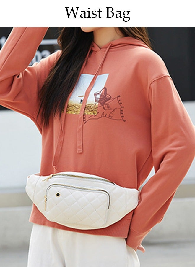 DUNISO Crossbody Bag Waist Bag for Men and Women Waterproof Multipurpose Chest Shoulder Bag with Buckle Everyday Carry Bag Sling Bag for Travel Work Sports White Pack - Image 3