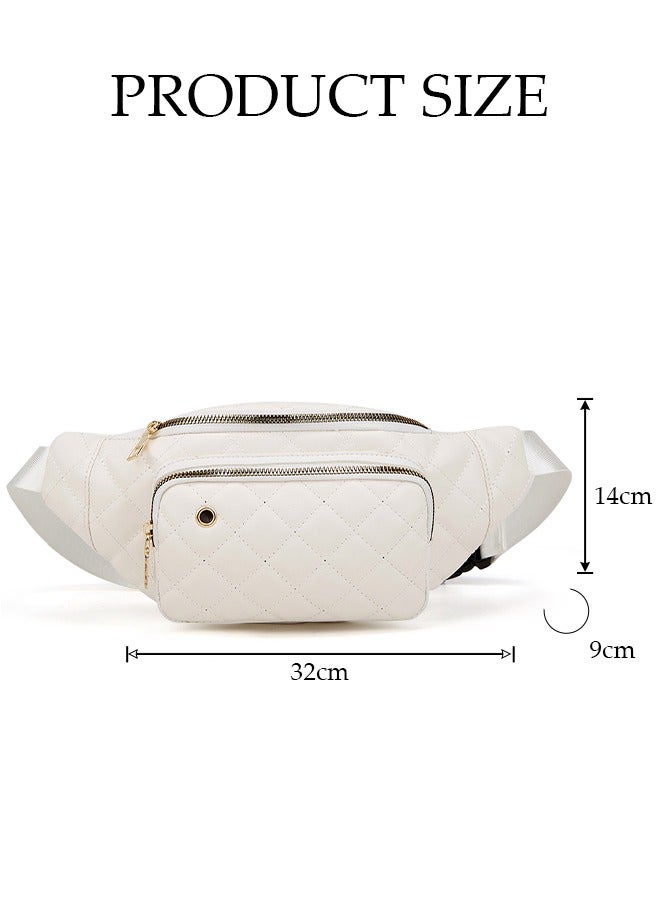 DUNISO Crossbody Bag Waist Bag for Men and Women Waterproof Multipurpose Chest Shoulder Bag with Buckle Everyday Carry Bag Sling Bag for Travel Work Sports White Pack - Image 4