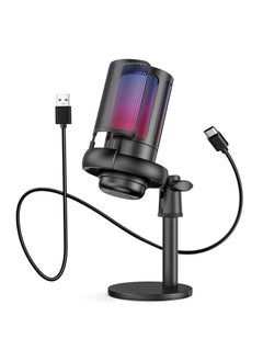 Excefore USB Microphone for PC, Gaming Mic for PS4/ PS5/ Mac/Phone, Condenser Mic with Quick Mute, RGB Lighting, Pop Filter, Shock Mount, Gain Control, for Gaming, Streaming, Podcasting, Recording, YouTube  - Image 1