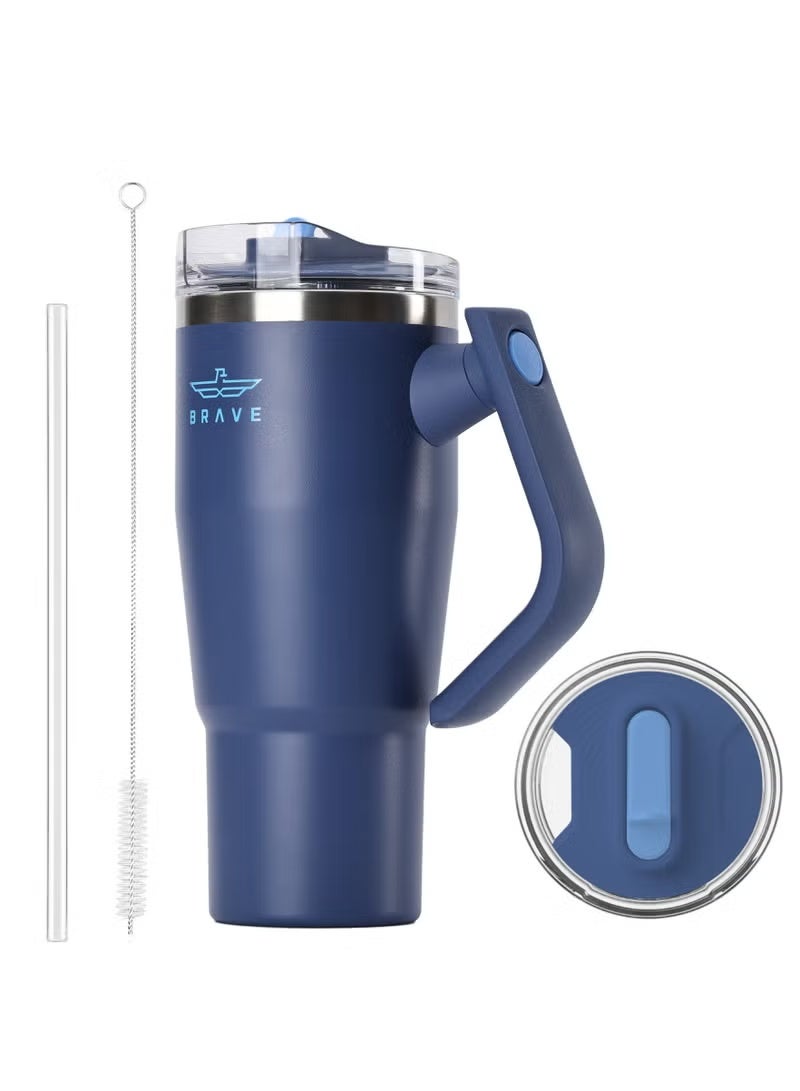 950ml Insulated Stainless Steel Travel Mug 180° Rotating Handle – Hot or Cold Drinks - Image 1