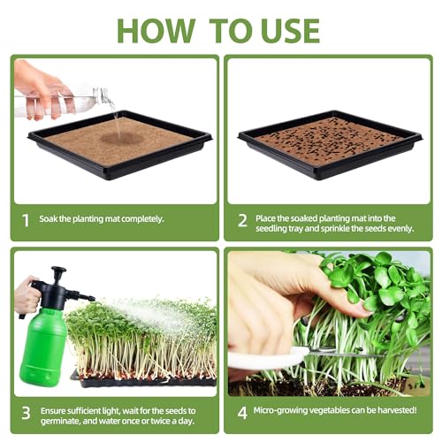 UCandy 10 Pack Jute Grow Mat for Microgreens, Hydroponic Grow Pads for Growing Tray Sprouting Trays Jute Fiber Seed Starter Planting for Micro Greens & Wheatgrass (10" x 20") - Image 4