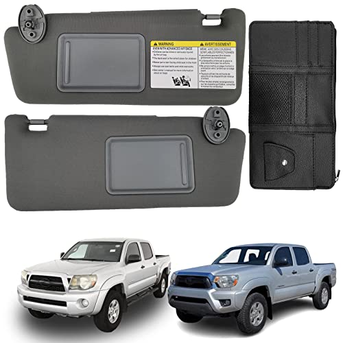 DIMEANI fit for Toyota Tacoma Sun Visor Replacement fit for 2005 2006 2007 2008 2009 2010 2011 2012 2013 2014 2015 Tacoma Without Light Driver & Passenger Side 74320-04181-B1 74310-04081-B0(2PCS-Gray) - Image 1