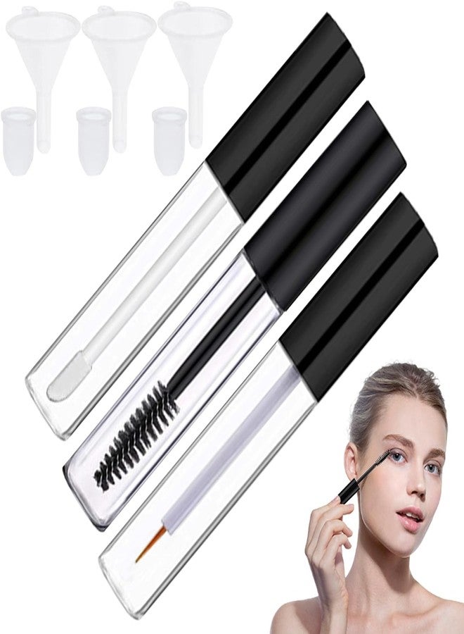RAJry 3 PCS Set 10ml Empty Mascara Tube 10 ml Eyeliner Bottle 10 ml Lip Gloss Container with 3 Nos. Rubber Inserts and 3 Nos Funnels - Image 3