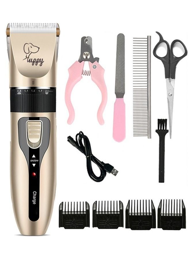 Dog Grooming Kit Clippers Low Noise  Electric Quiet  Rechargeable  Cordless  Pet Hair Thick Coats Clippers Trimmers Set  Suitable for Dogs  Cats  And Other Pets - Image 1