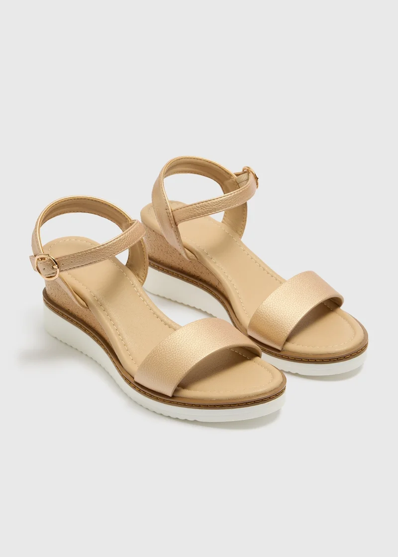 Matalan Soleflex Gold Comfort Wedge Sandals