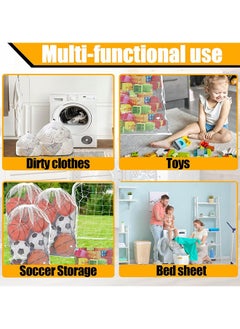 HY 4PCS Mesh Laundry Bags Laundry Net Bag Drawstring Reusable Durable Washing Net Bag for Clothes Underwear Delicates Socks Baby Clothes Bra Shoes Knitted Garments  - Image 5