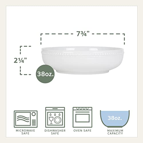 Everyday White by Fitz and Floyd Beaded Dinner Pasta Bowls, Set of 4 - Image 3