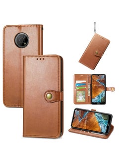 Case Cover For For Nokia G300 Solid Color Leather Buckle Phone Case(Brown)