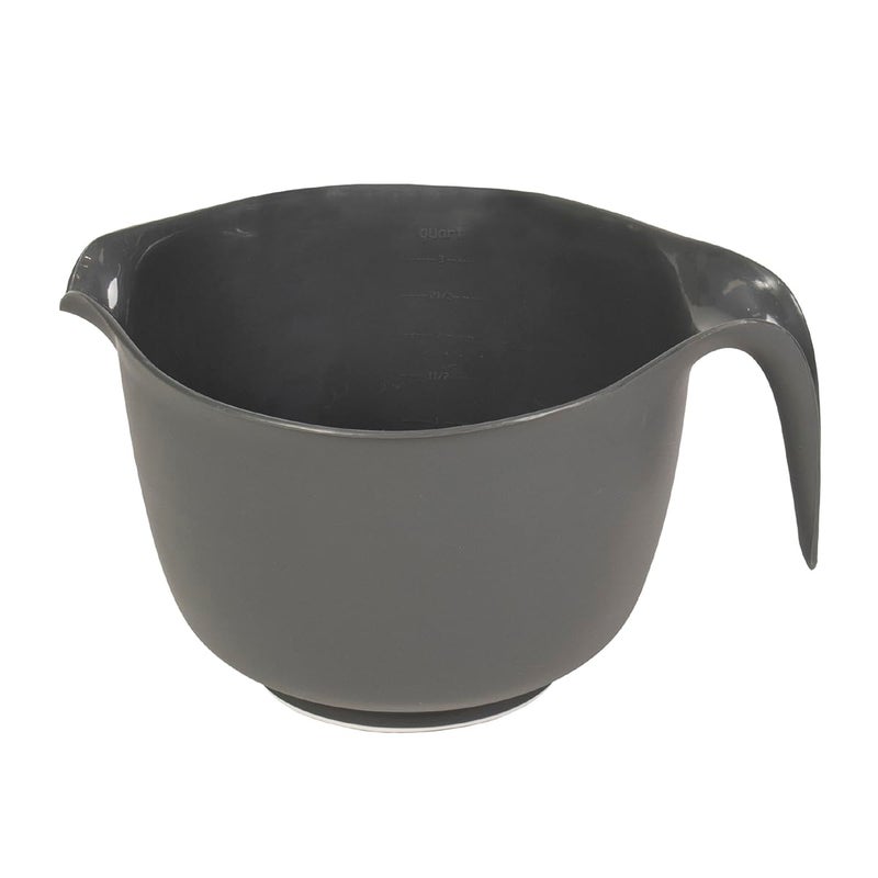 Glad Mixing Bowl with Handle 3 Quart Heavy Duty Plastic with Pour Spout and NonSlip Base Dishwasher Safe Kitchen Supplies for Cooking and Baking Grey - Image 2