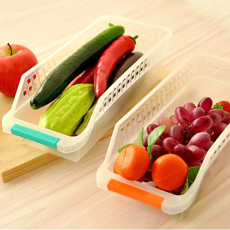 MALL SKY MALL Plastic Fridge Space Saver Egg Basket Food Storage Organizer Rack MultiColor Pack of 4 - Image 3