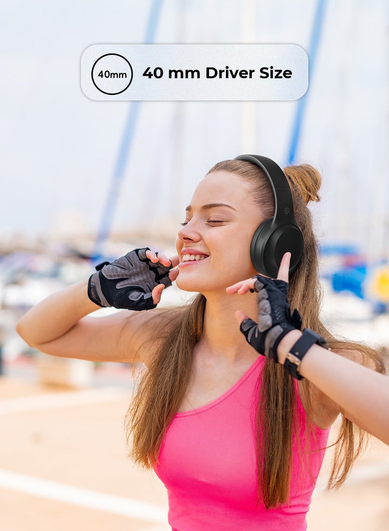 بورودو سماعة رأس لاسلكية بريمو مع خاصية إلغاء الضوضاء الإلكترونية وزمن انتقال منخفض / مساعد صوتي / مسافة الإرسال: ≥15 مترًا / وقت إعادة الشحن: 1.5 ساعة / وضع الألعاب / صوت جهير قوي / صوت ثلاثي واضح - أسود - Image 5